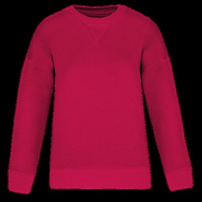 Sudadera hombros caídos mujer Hibiscus Red S