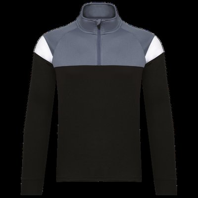 Sudadera infantil 1/4 cremallera Black / sporty grey 8/10 ans