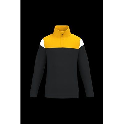 Sudadera infantil 1/4 cremallera Black / Sporty Yellow 4/6 Ans