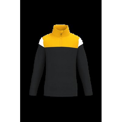 Sudadera infantil 1/4 cremallera Black / Sporty Yellow 6/8 Ans