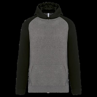 Sudadera infantil bicolor con capucha y bolsillos Grey Heather / Black 4/6 Ans
