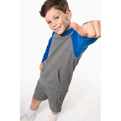 Sudadera infantil bicolor con capucha y bolsillos