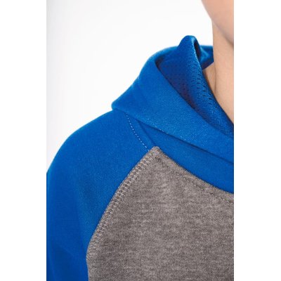 Sudadera infantil bicolor con capucha y bolsillos