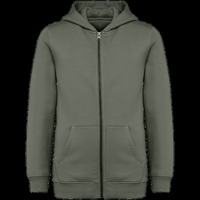 Sudadera infantil con capucha y cremallera Organic Khaki 12/14 Ans