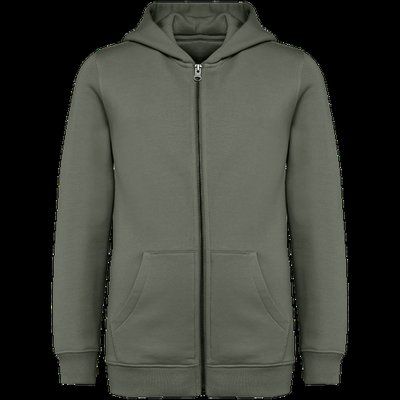 Sudadera infantil con capucha y cremallera Organic Khaki 6/8 ans