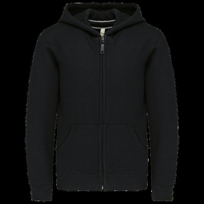 Sudadera infantil con cremallera y capucha Black 8/10 ans
