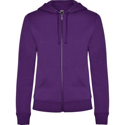 Sudadera de mujer con capucha forrada Púrpura M