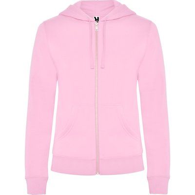 Sudadera de mujer con capucha forrada Rosa Claro 2XL