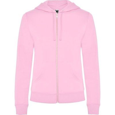 Sudadera de mujer con capucha forrada Rosa Claro L
