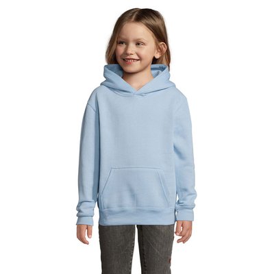 Sudadera Niño Capucha 280g Azul Cielo L
