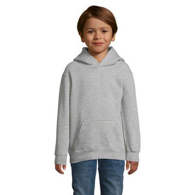 Sudadera Niño Capucha 280g Gris Jaspeado 12 Años