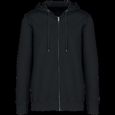 Sudadera organic con cremallera y capucha Washed black 3XL