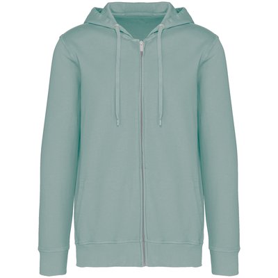 Sudadera organic con cremallera y capucha Washed Jade Green M