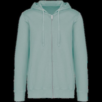Sudadera organic con cremallera y capucha Washed Jade Green XXL