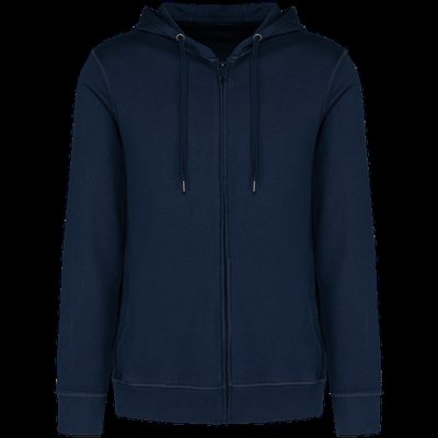 Sudadera organic con cremallera y capucha Washed Navy Blue Xxl
