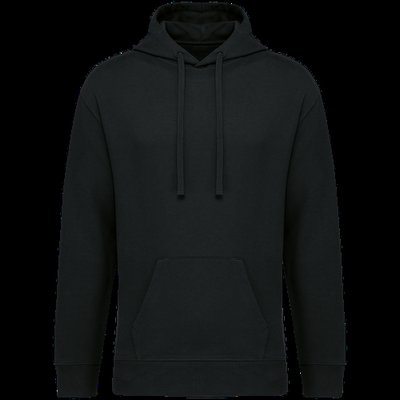 Sudadera orgánica con capucha bolsillo y hombros caídos Black Xl