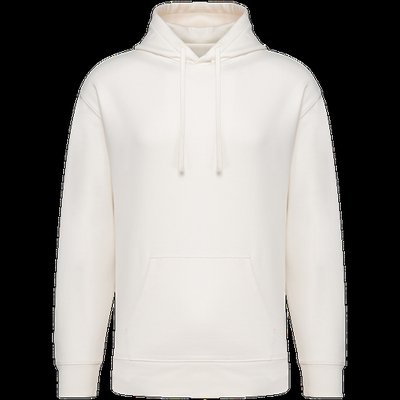 Sudadera orgánica con capucha bolsillo y hombros caídos Ivory M