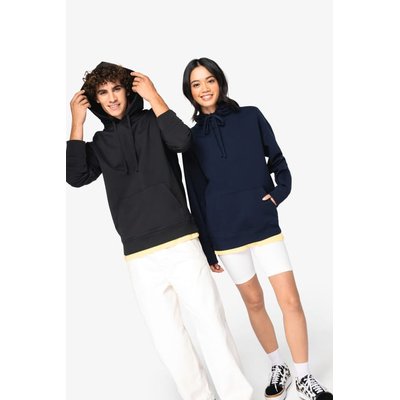 Sudadera orgánica con capucha bolsillo y hombros caídos