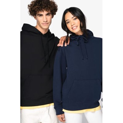 Sudadera orgánica con capucha bolsillo y hombros caídos