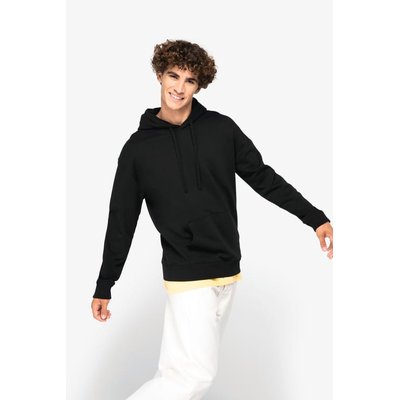 Sudadera orgánica con capucha bolsillo y hombros caídos