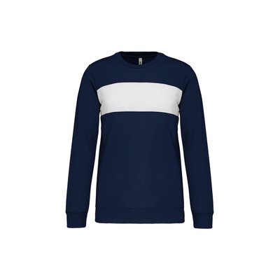 Sudadera poliéster niños bicolor tira contrastada Sporty Navy / White 12/14 Ans