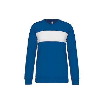 Sudadera poliéster niños bicolor tira contrastada Sporty Royal Blue / White 12/14 ans