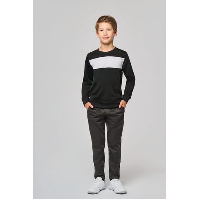 Sudadera poliéster niños bicolor tira contrastada