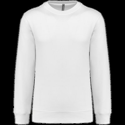Sudadera sencilla cuello redondo White 3Xl