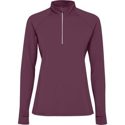 Sudadera técnica mujer con detalles reflectantes Rojo Ciruela L