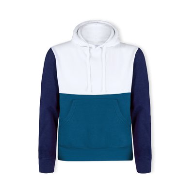 Sudadera Tricolor con Capucha Azul M