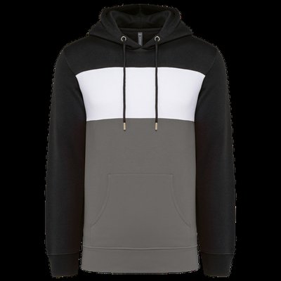 Sudadera tricolor unisex Black / White / Basalt Grey M
