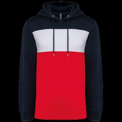 Sudadera tricolor unisex Navy / White / Red L