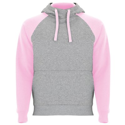 Sudadera unisex bicolor GRIS VIGORE/ROSA CLARO XL