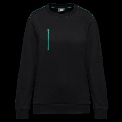 Sudadera unisex con bolsillo a zip Black / Kelly Green M