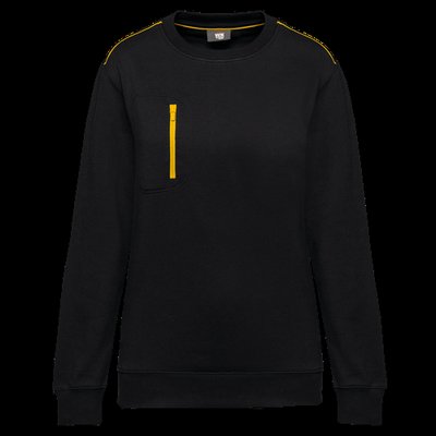 Sudadera unisex con bolsillo a zip Black / Yellow L