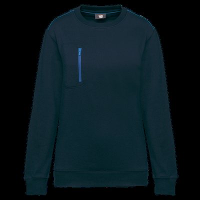 Sudadera unisex con bolsillo a zip Navy / Royal Blue L