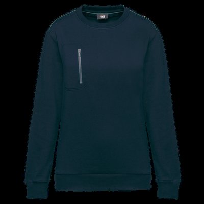 Sudadera unisex con bolsillo a zip Navy / Silver 3Xl