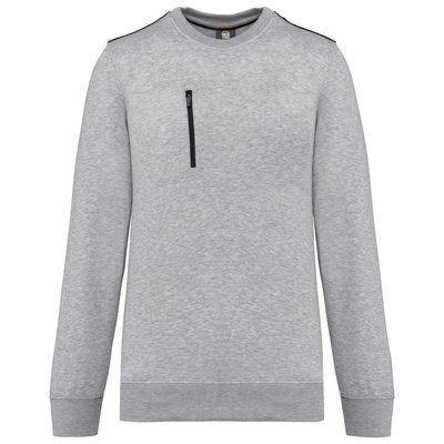 Sudadera unisex con bolsillo a zip Oxford Grey / Black XS