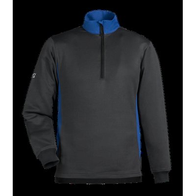 Sudadera unisex Cuello alto con Cremallera Anthracite / Blue XXL
