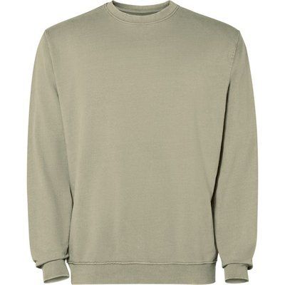 Sudadera unisex cuello redondo Kaki Claro Lavado M