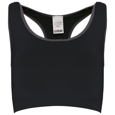 Sujetador deporte sin costuras Black / Storm Grey M/L