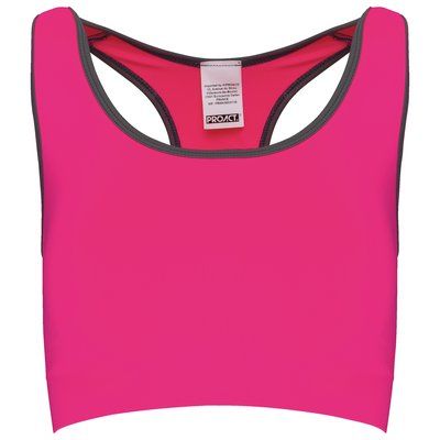 Sujetador deporte sin costuras Fluorescent  Pink / Storm Grey XS/S