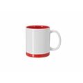 Taza cerámica 350 ml blanca sublimación detalles color Roj