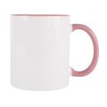 Taza Cerámica 300ml Sublimación Interior y Asa Color Rosa
