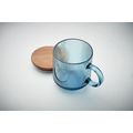 Taza de cristal acanalado con tapa 300ml