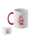Taza cerámica con motivos navideños Blanco/Rojo