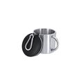 Taza acero inox con tapadera y mosquetón