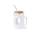 Tarro 1.6L Cristal, Asa y Pajita Acero