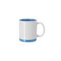 Taza cerámica 350 ml blanca sublimación detalles color Azul