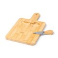 Tabla de bambú con mango y cuchillo para quesos